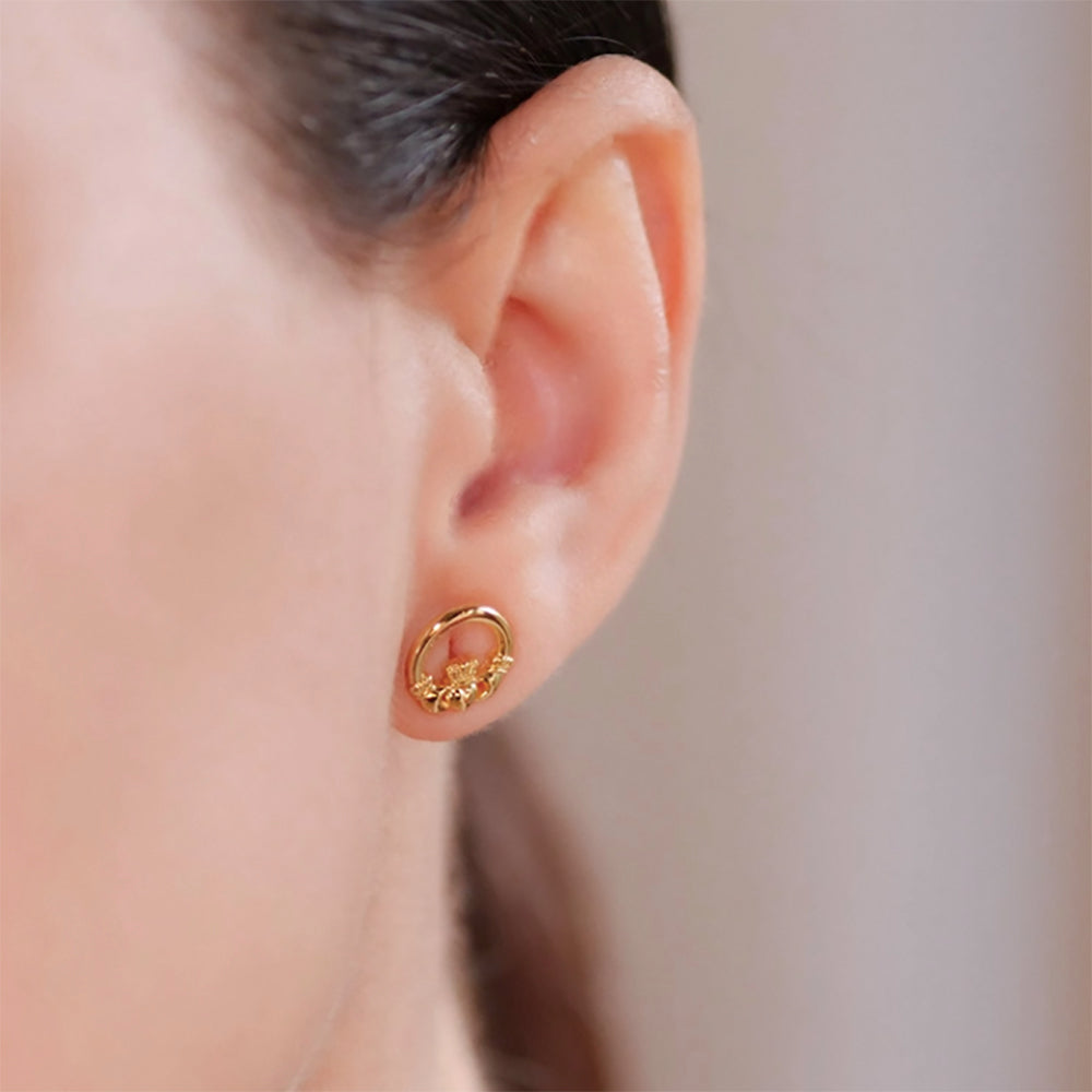 GV25 Square Earring 2 on Ear