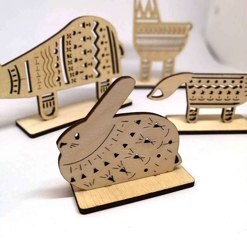 wooden christmas animal ornaments