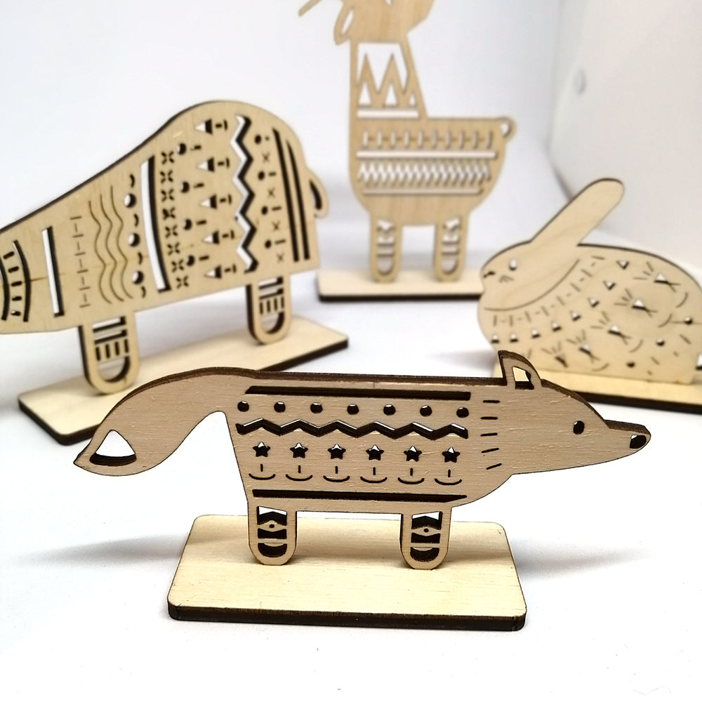 wooden christmas animal ornaments