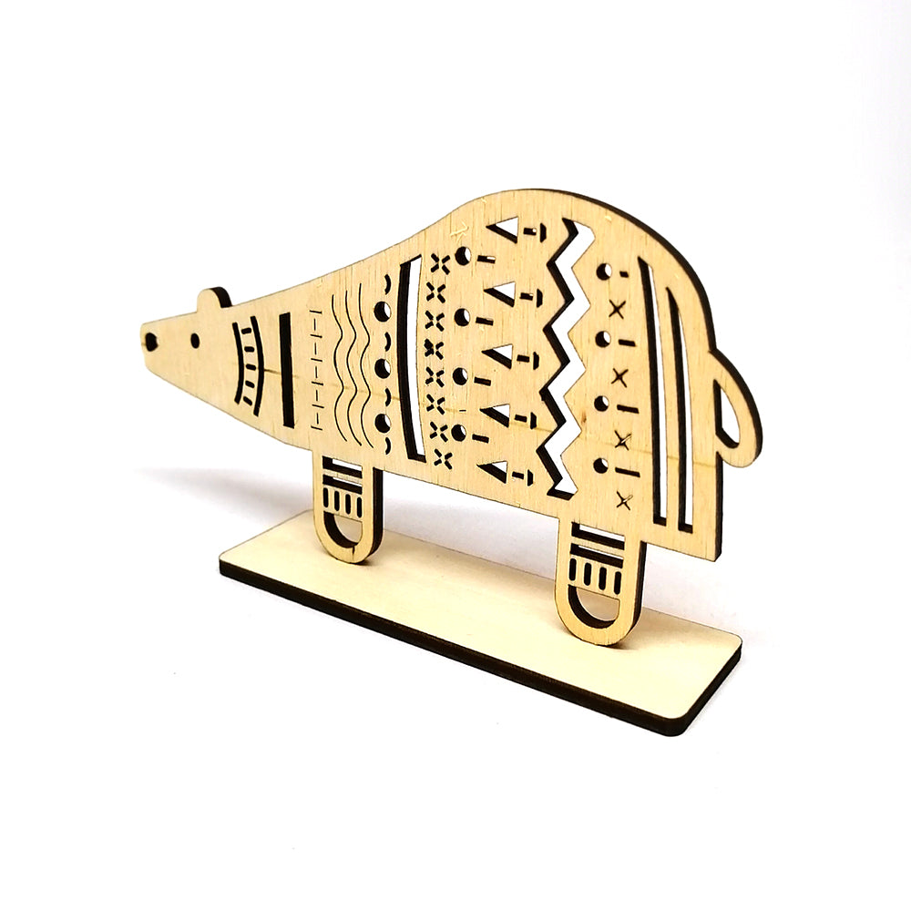 wooden christmas animal ornaments