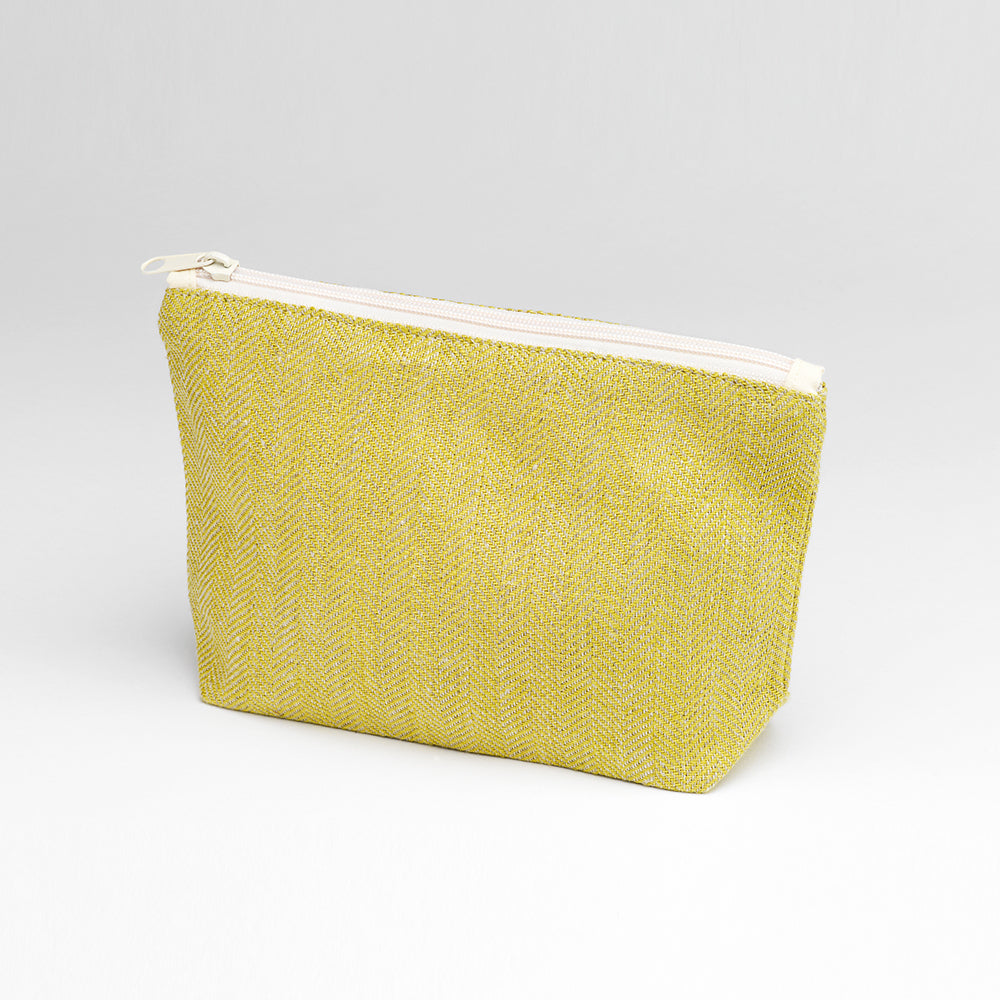 irish linen pouch yellow