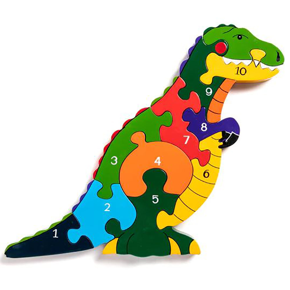 Number T-Rex Wooden Jigsaw puzzle for kids
