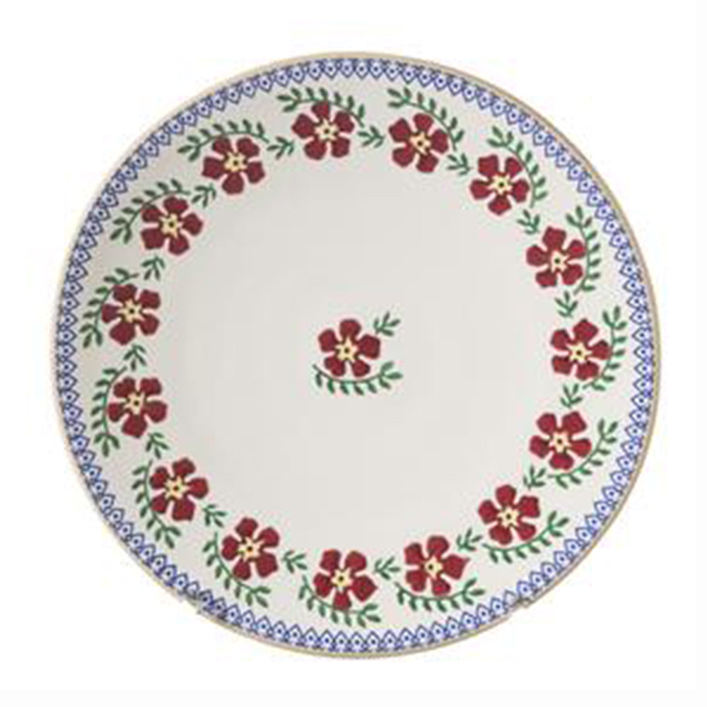 Square Rose Plate with Floral Design