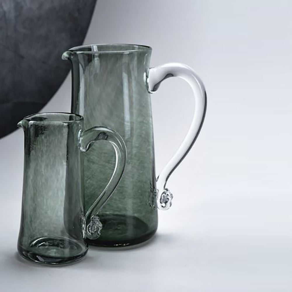 smoke coloured glass pitcher