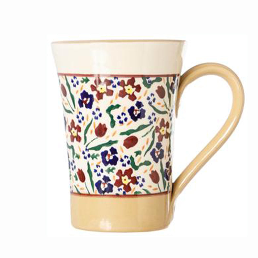 Tall Wildflower Mug with Floral Pattern