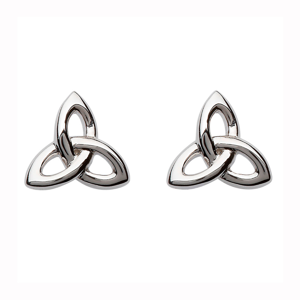 Square Silver Trinity Knot Stud Earrings