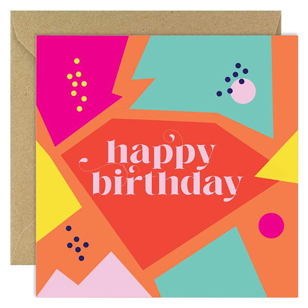 Geometric happy birthday card