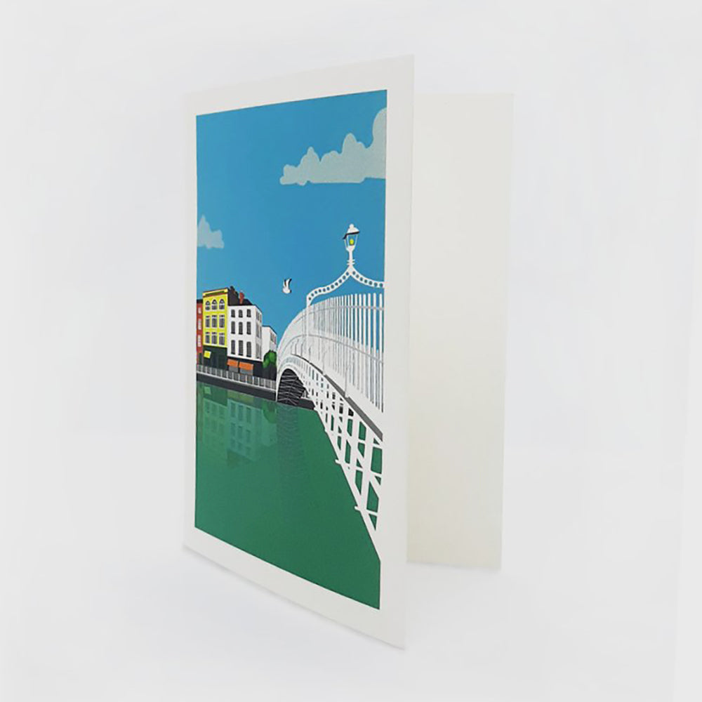 Dublin greeting card with Ha'penny Bridge