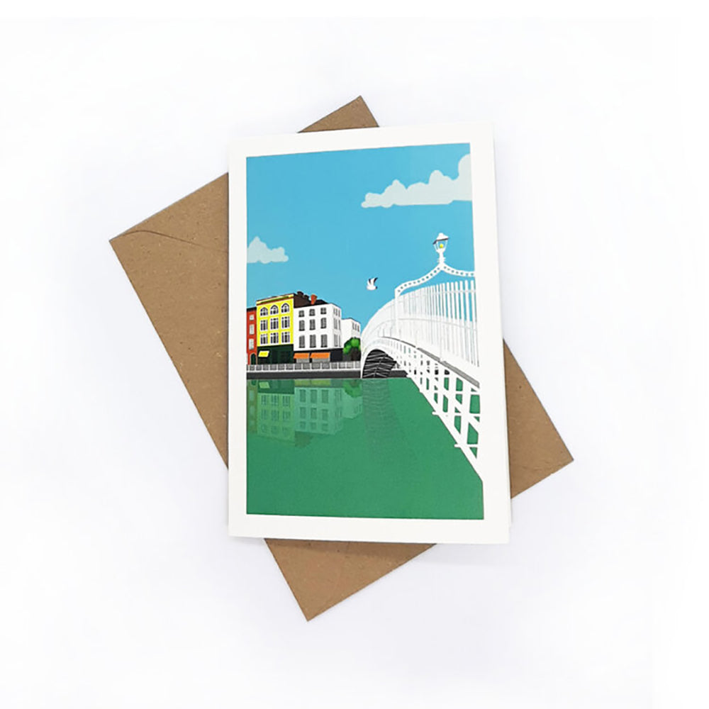 Dublin greeting card featuring Ha'penny Bridge