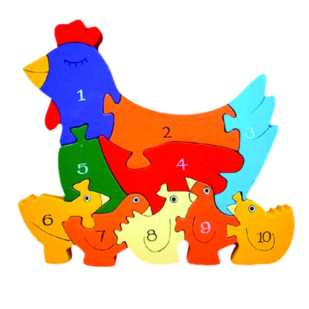 number hen wooden jigsaw puzzle for kids 
