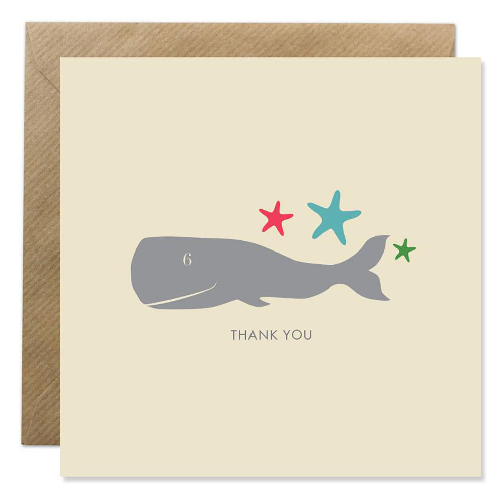 Thank you whale card with starfish