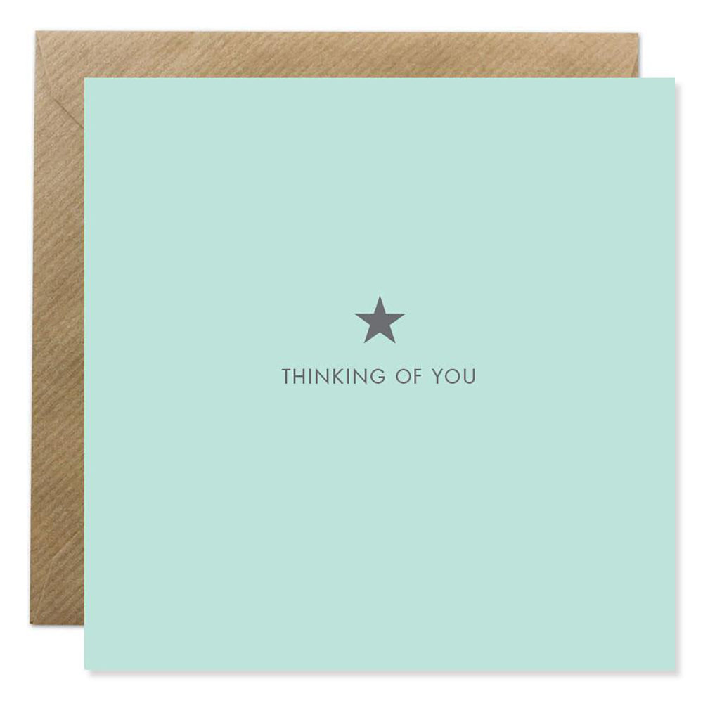 Square Thinking of You card with star.