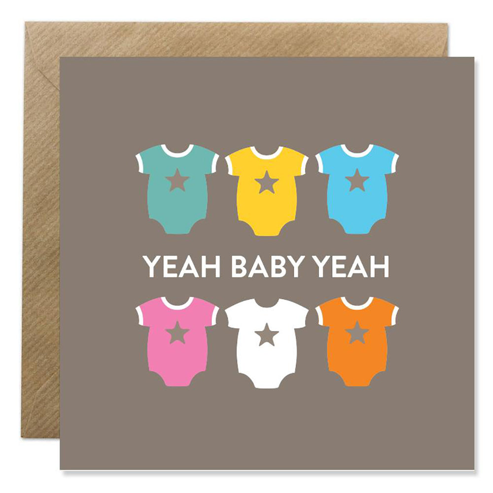 Yeah Baby Yeah baby clothes card, BB132