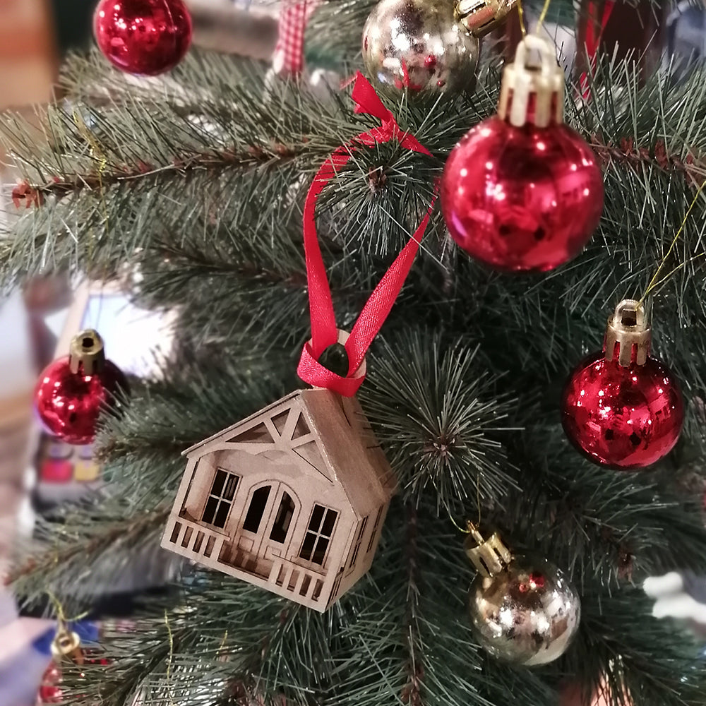 Paper House Christmas Hanging Tree Ornament