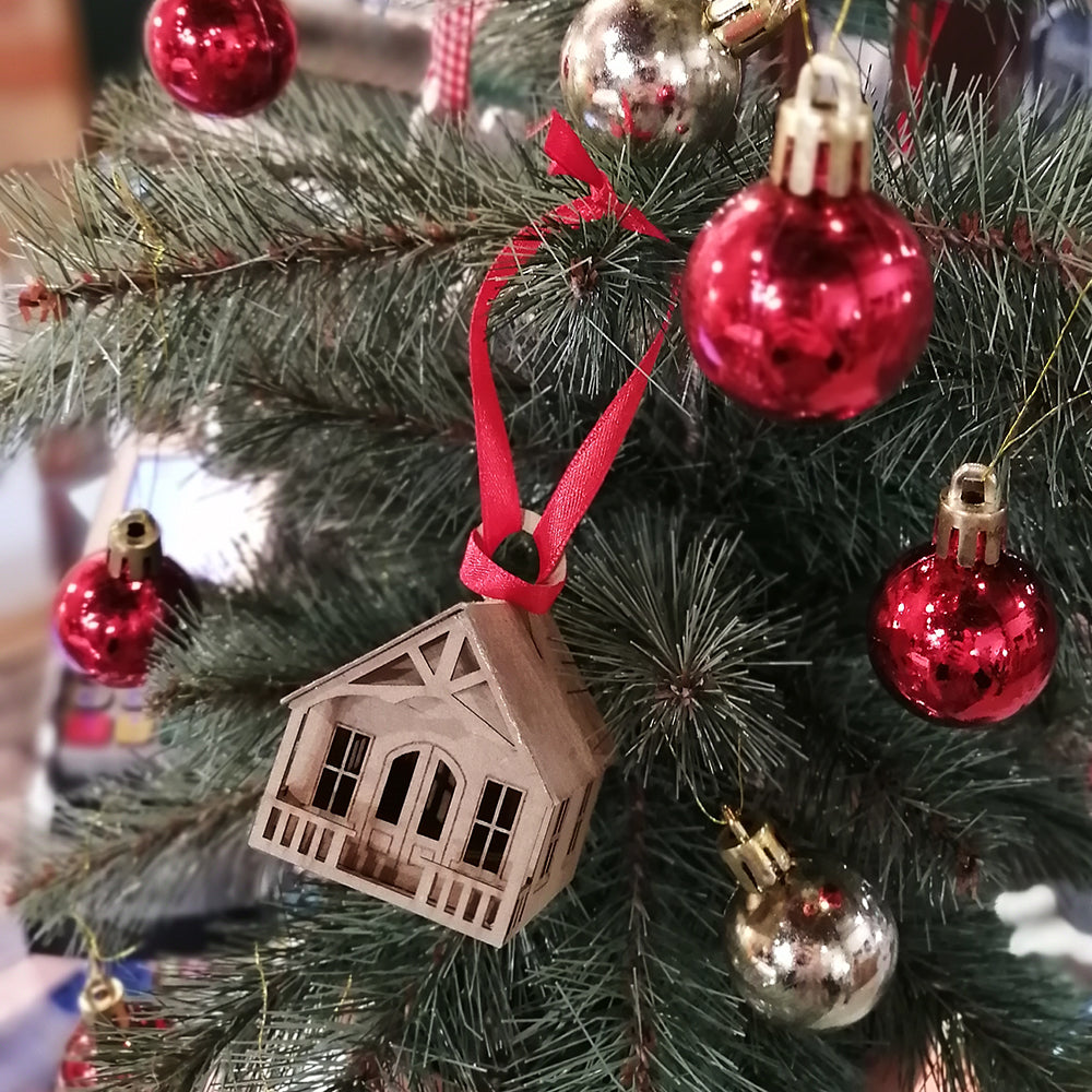 Paper House Christmas Hanging Tree Ornament 
