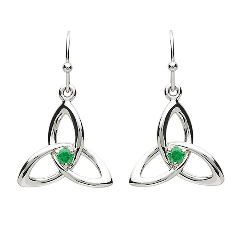 Trinity knot emerald earrings