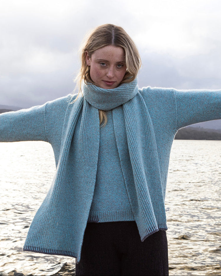 Irish Ladies Knitted Sweater Blue