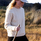 Aran Harp Stitch In Ecru 