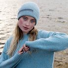 Blanket Stitch Detail Hat Sea Stone Grey