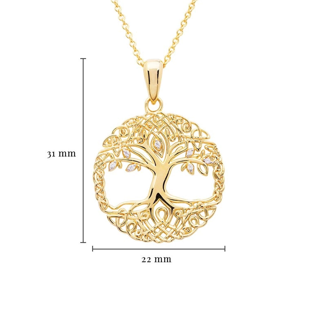 14kt gold tree of life irish necklace