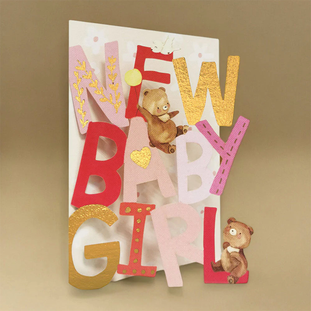 New baby girl card with bears - IDH_175_ALLJOY