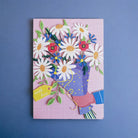 Handmade floral bouquet card with daisies and with love tag