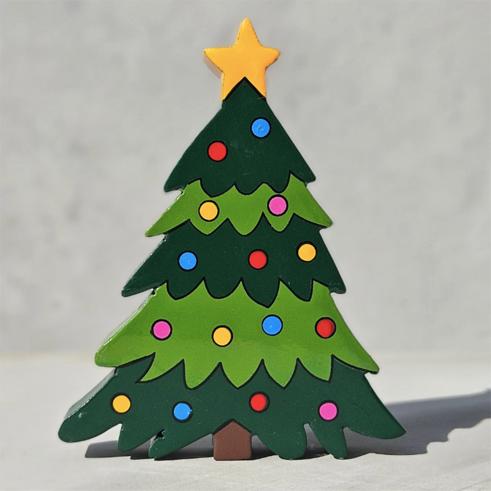 Wooden Christmas Tree Magnet Decoration 