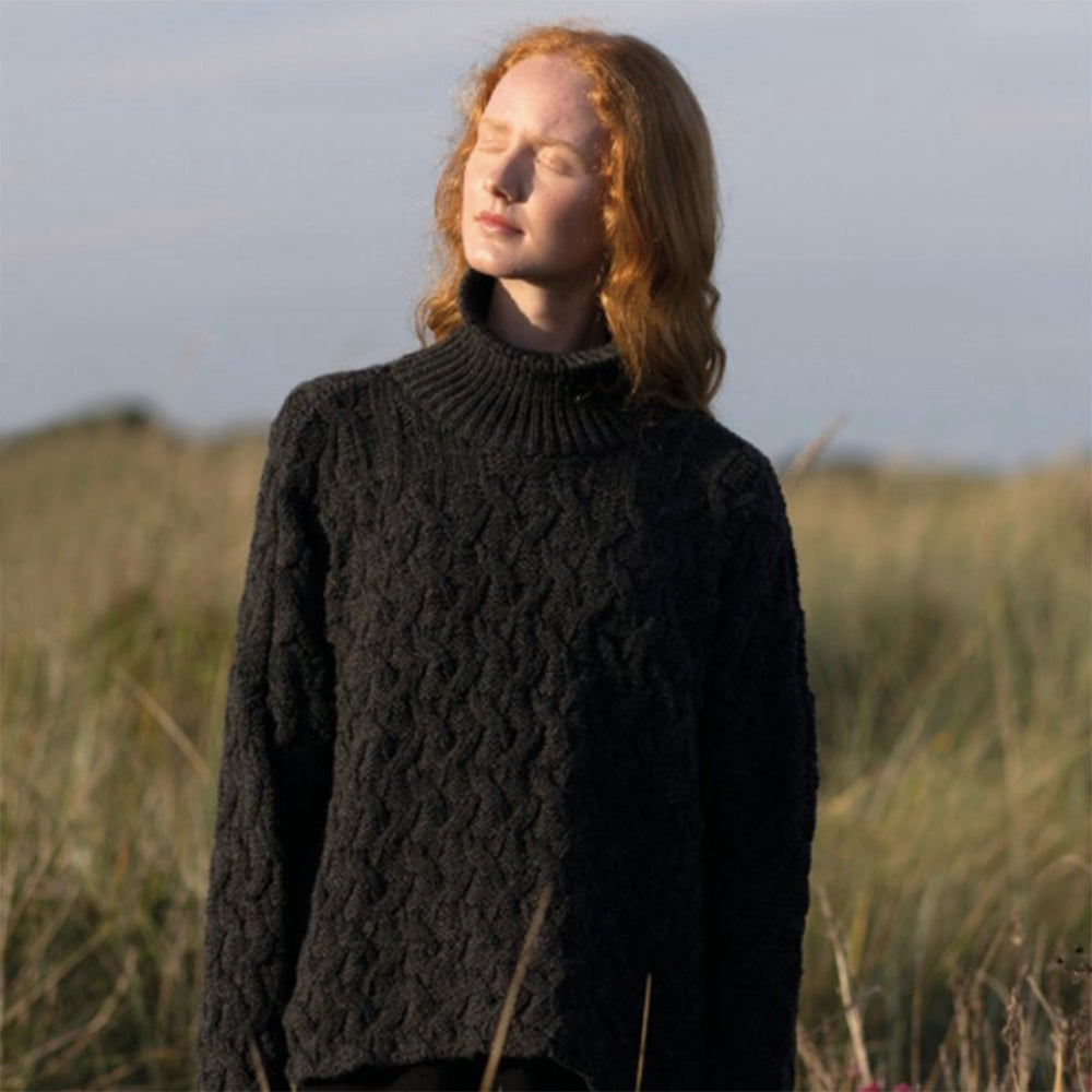 Ladies Irish Knit Cable Wool Sweater 
