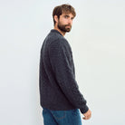 Irish aran cable sweater in charcoal