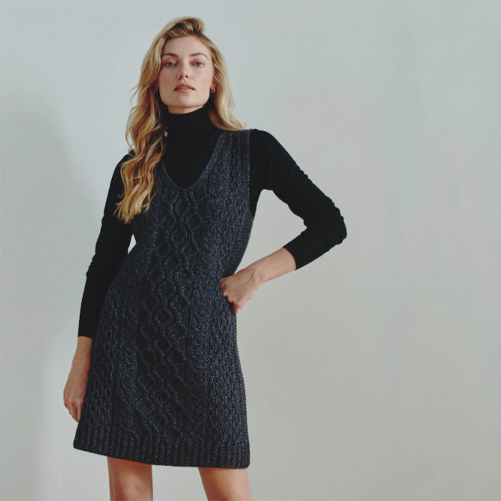 irish aran knitted mini dress