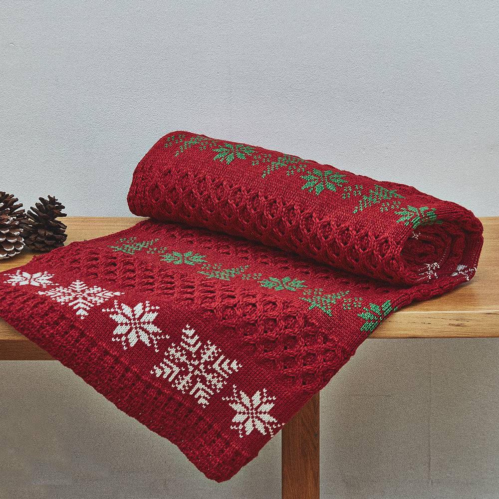Irish Knitted Christmas Blanket