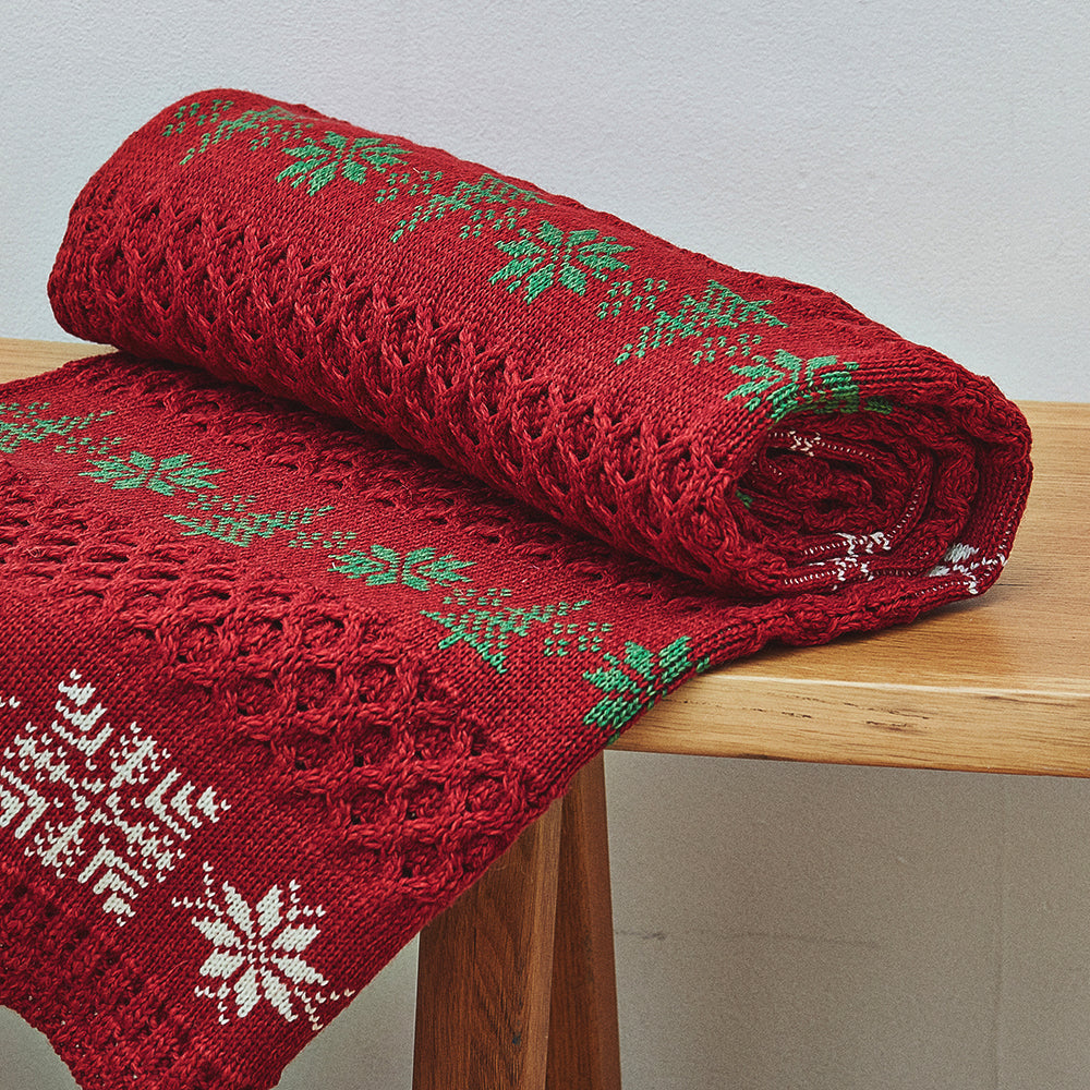 Irish Knitted Christmas Blanket