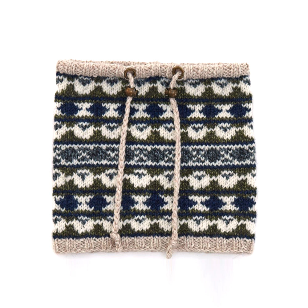 knitted snood scarf with sheep pattern