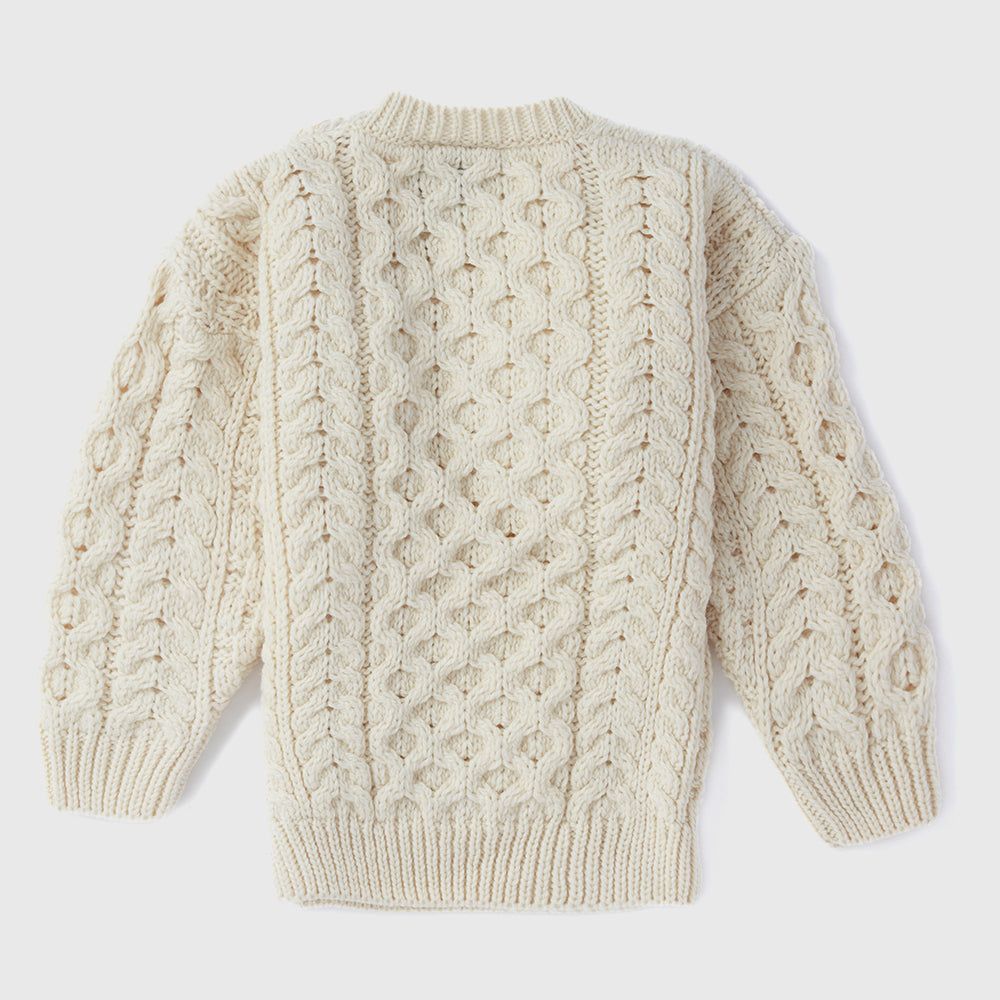 Kids Aran Knit Button Up Cardigan
