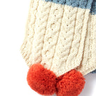 Aran Woollen Mills Kids Scarf with Pom Poms - Cream, Blue, Orange