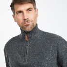 Men's Charcoal Fleck Zip Sweater from Aran Woollen Mills