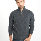 Men's charcoal fleck zip sweater from Aran Woollen Mills