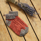 IDH Aran Woollen Mills Red Wool Socks with Lavender