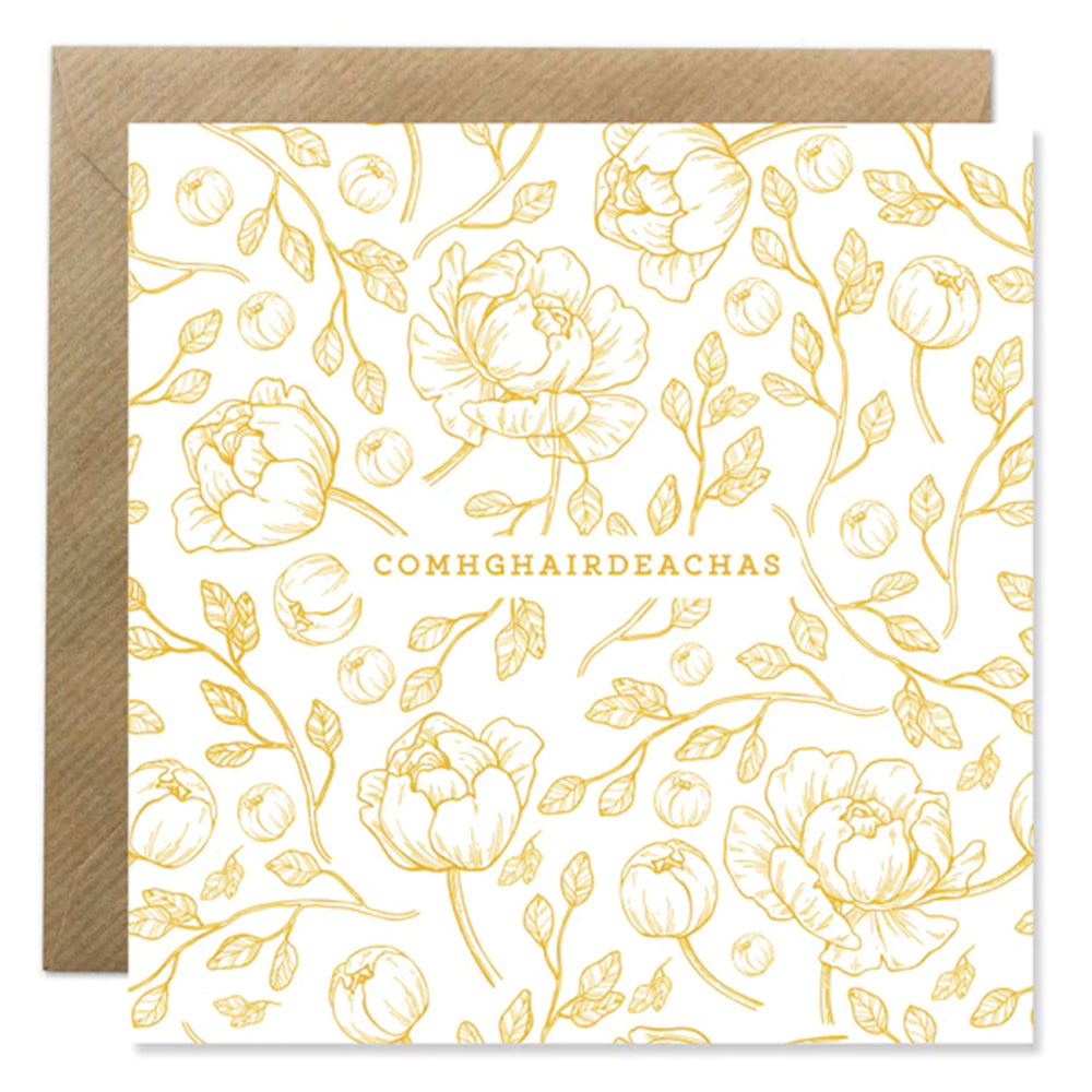 Comhghairdeachas floral greeting card