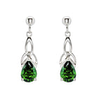 Sterling Silver Emerald Cubic Zirconia Drop Earring