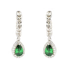 Sterling silver emerald halo earrings