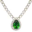 Sterling silver emerald halo necklace 