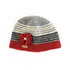 Red crochet flower hat by Erin Knitwear