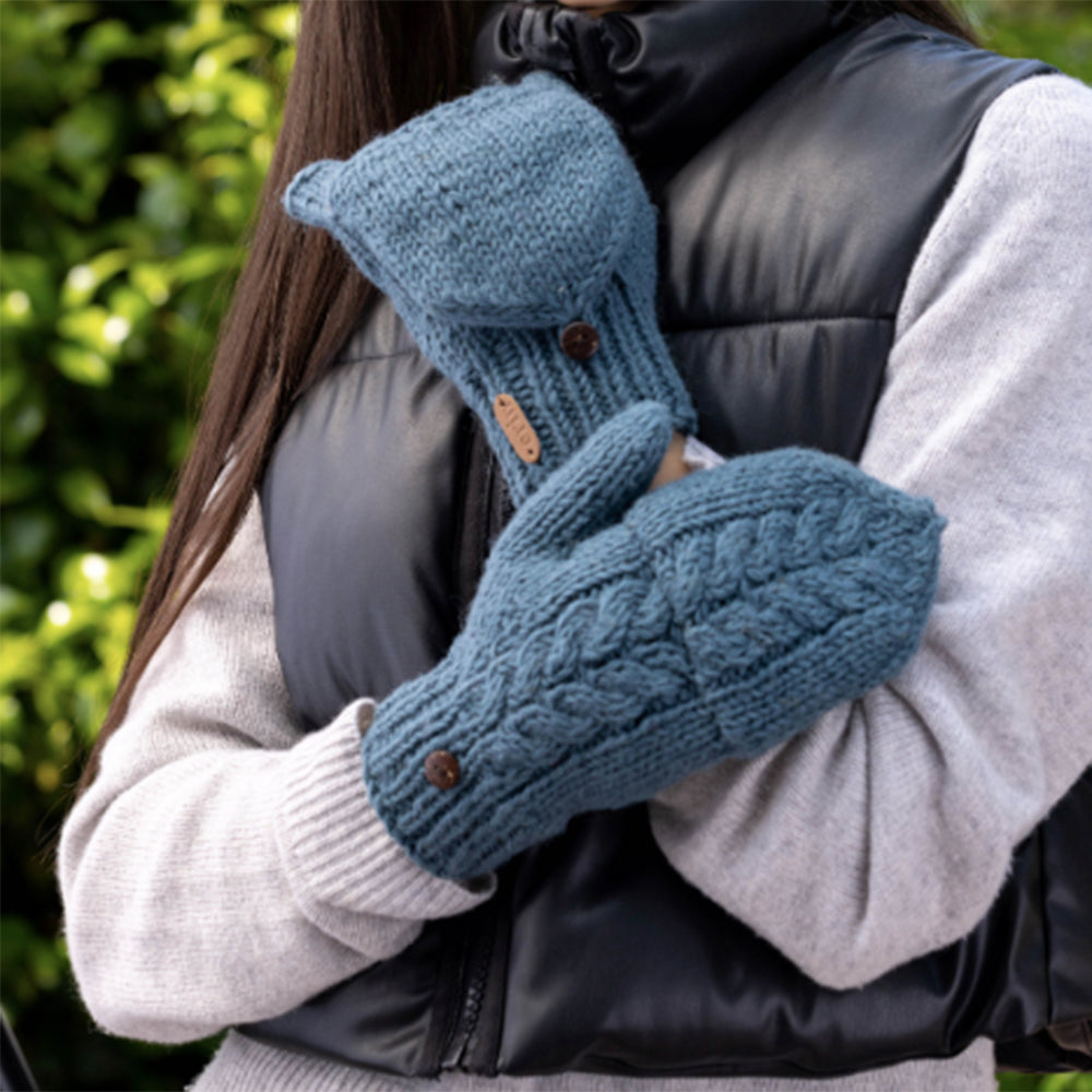 IDH Erin Knitwear Hunter Gloves in Denim