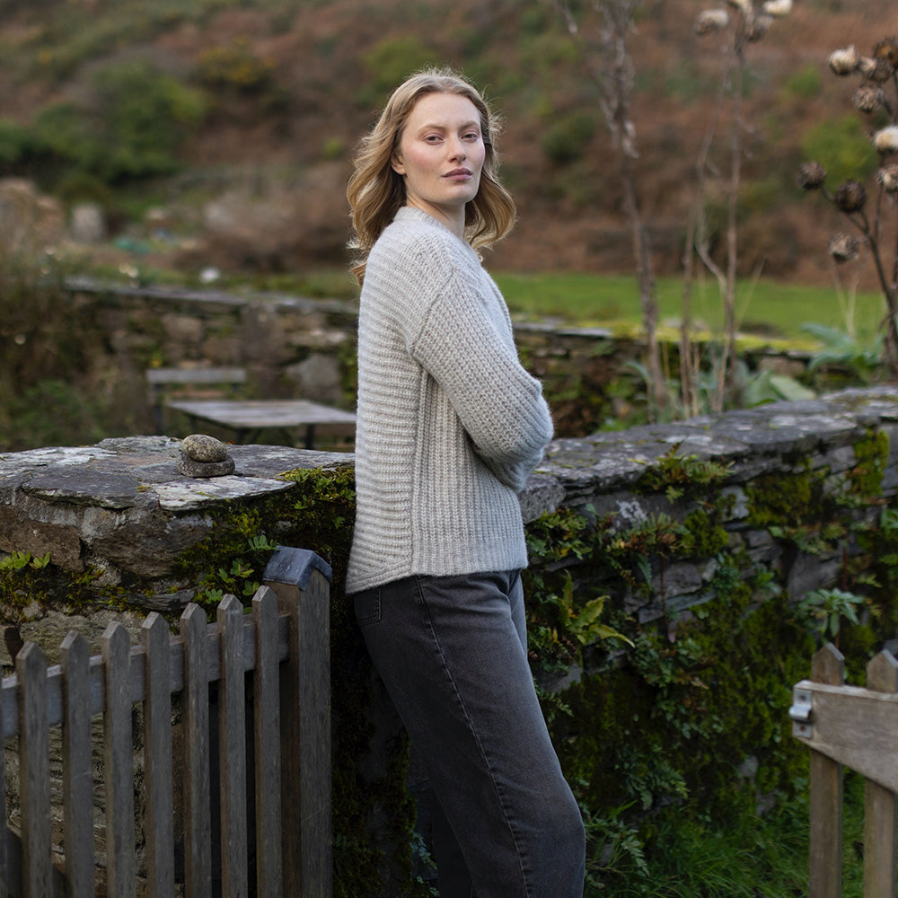 Irish Wool Knit Grey  Alpaca Sweater