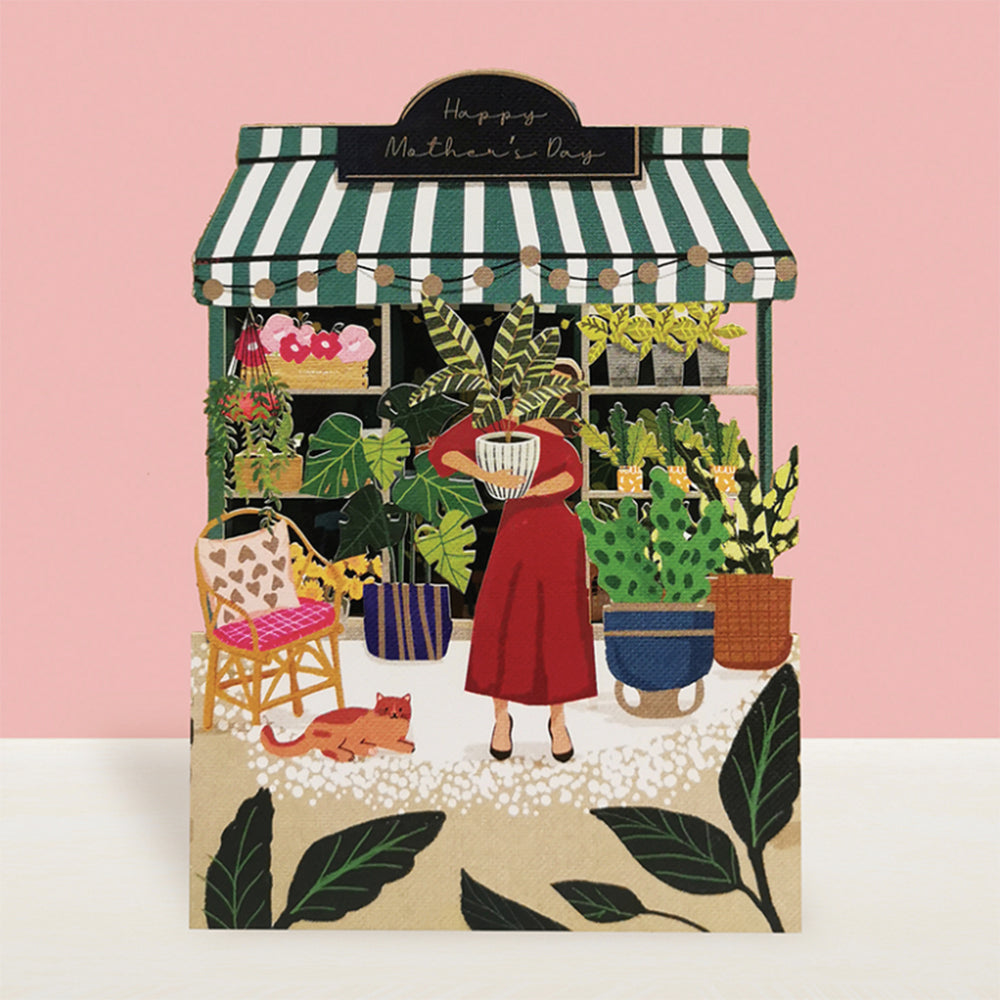 Happy Mother's Day flower shop illustration
