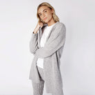 Ireland's Eye Light Grey Edge-to-Edge Knitwear Cardigan