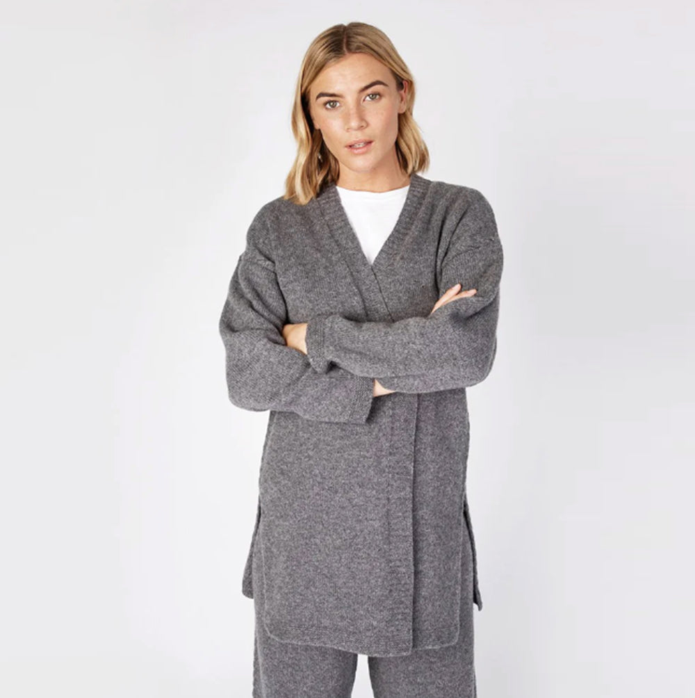 Ireland's Eye Smoke Edge-to-Edge Knitwear Cardigan