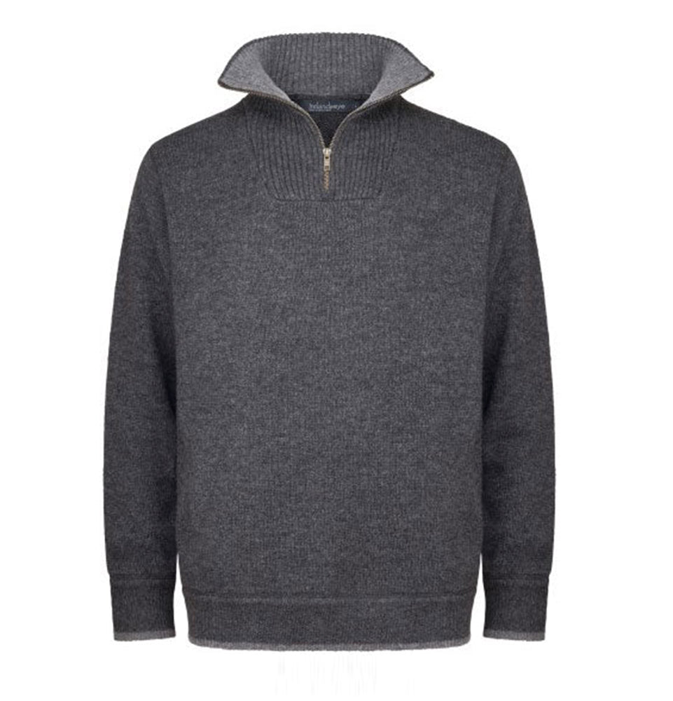 Ireland's Eye Charcoal Half-Zip Sweater