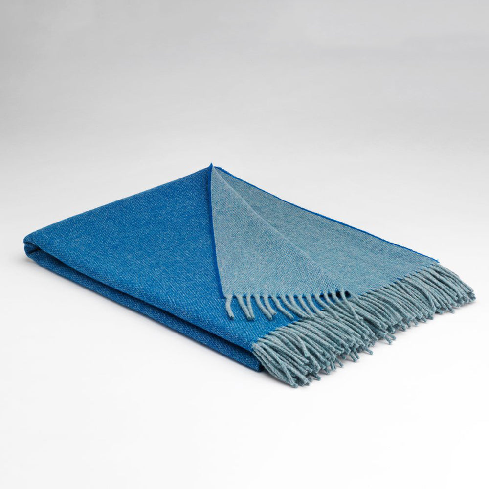 irish lambswool blankets in cobalt blue